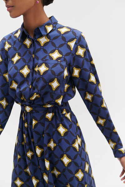 robe maya imprimée bleu electrique femme