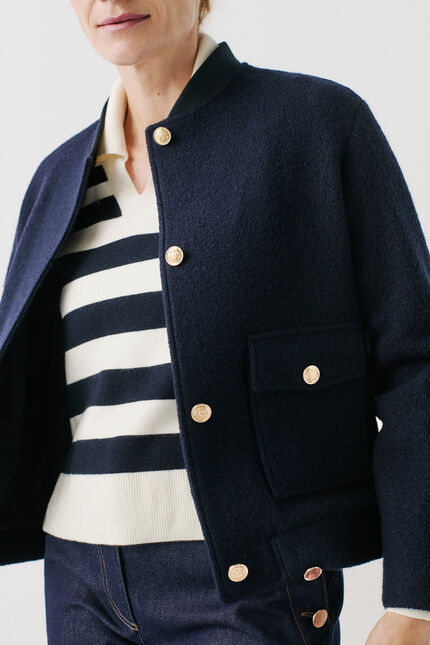 Manteau gvalentin bleu marine femme