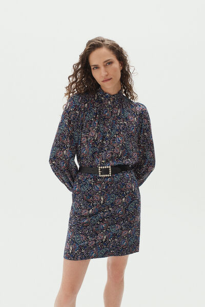 chemisier pascaline bleu marine femme