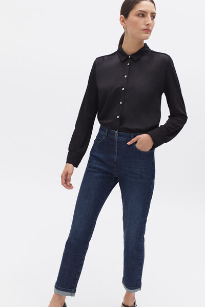 Strass T-shirt Tabatha zwart vrouw