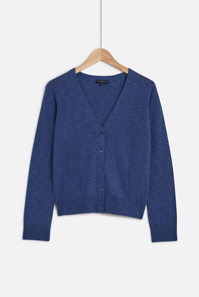 Cardigan blondine bleu femme