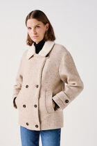 Glen coat beige woman