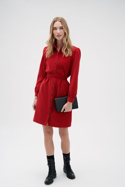 robe rio velours rouge femme