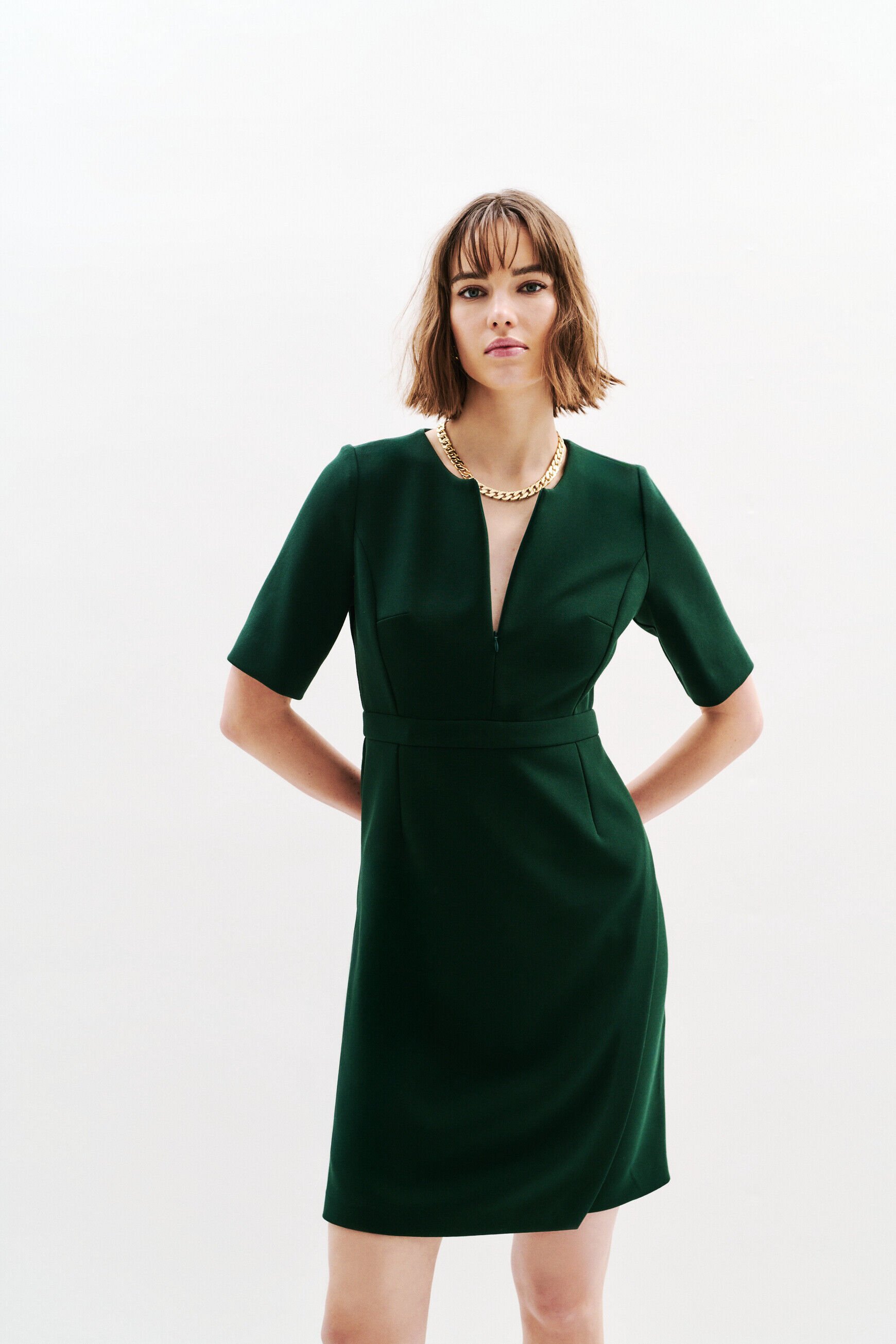 Robe Rmina vert foncé femme