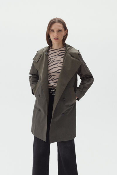 trench sofia vert kaki femme