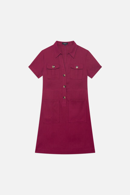 Abito Laure 100% lino prugna donna