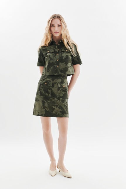 Jupe Jane vert kaki femme