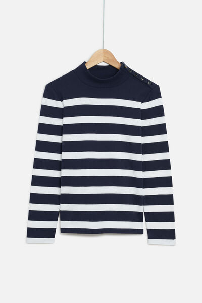 T-shirt Charlie à rayures bleu marine femme
