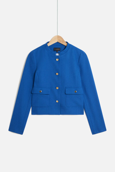 veste courte josephine bleu electrique femme