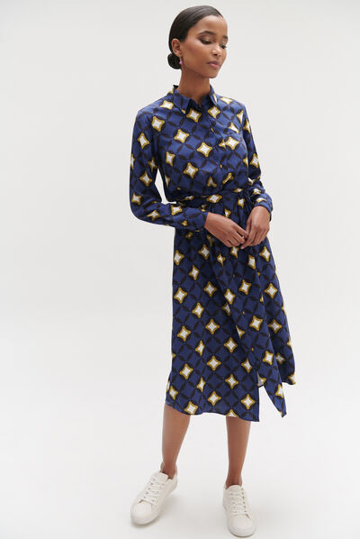 robe maya imprimée bleu electrique femme