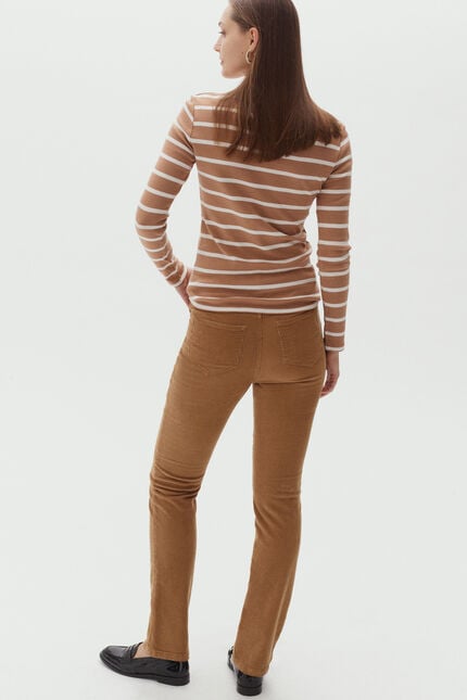pantalon chicago velours camel femme