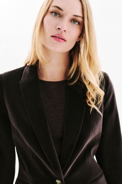 Aurora blazer chocolate brown woman