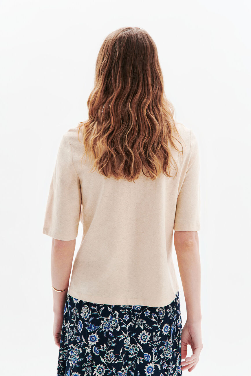 T-shirt Tevelina creme femme