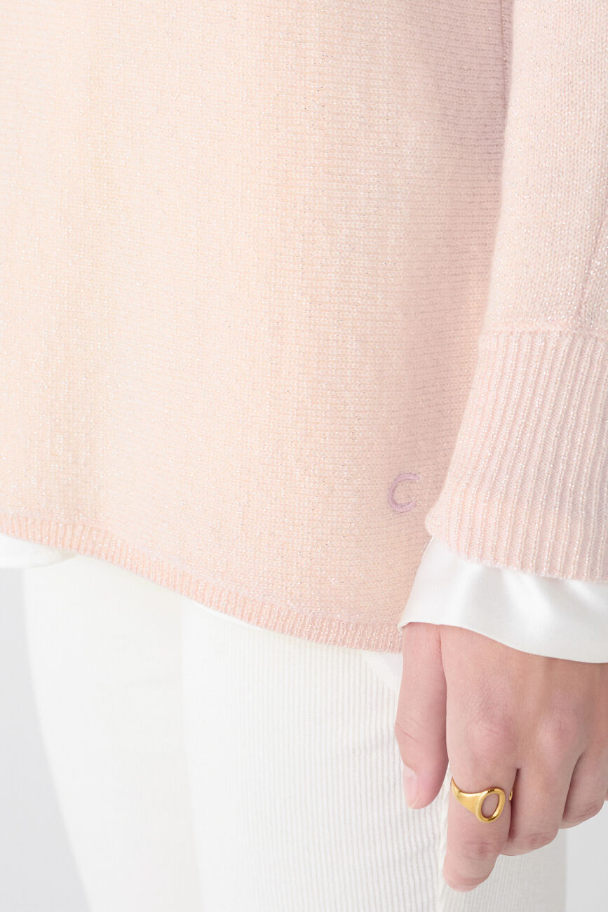 Mamelia Lurex sweater pastel pink woman