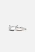 Sara2 natural leather ballet flats silver grey woman