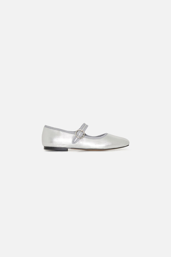 Ballerinas Sara2 aus Naturleder silbergrau damen