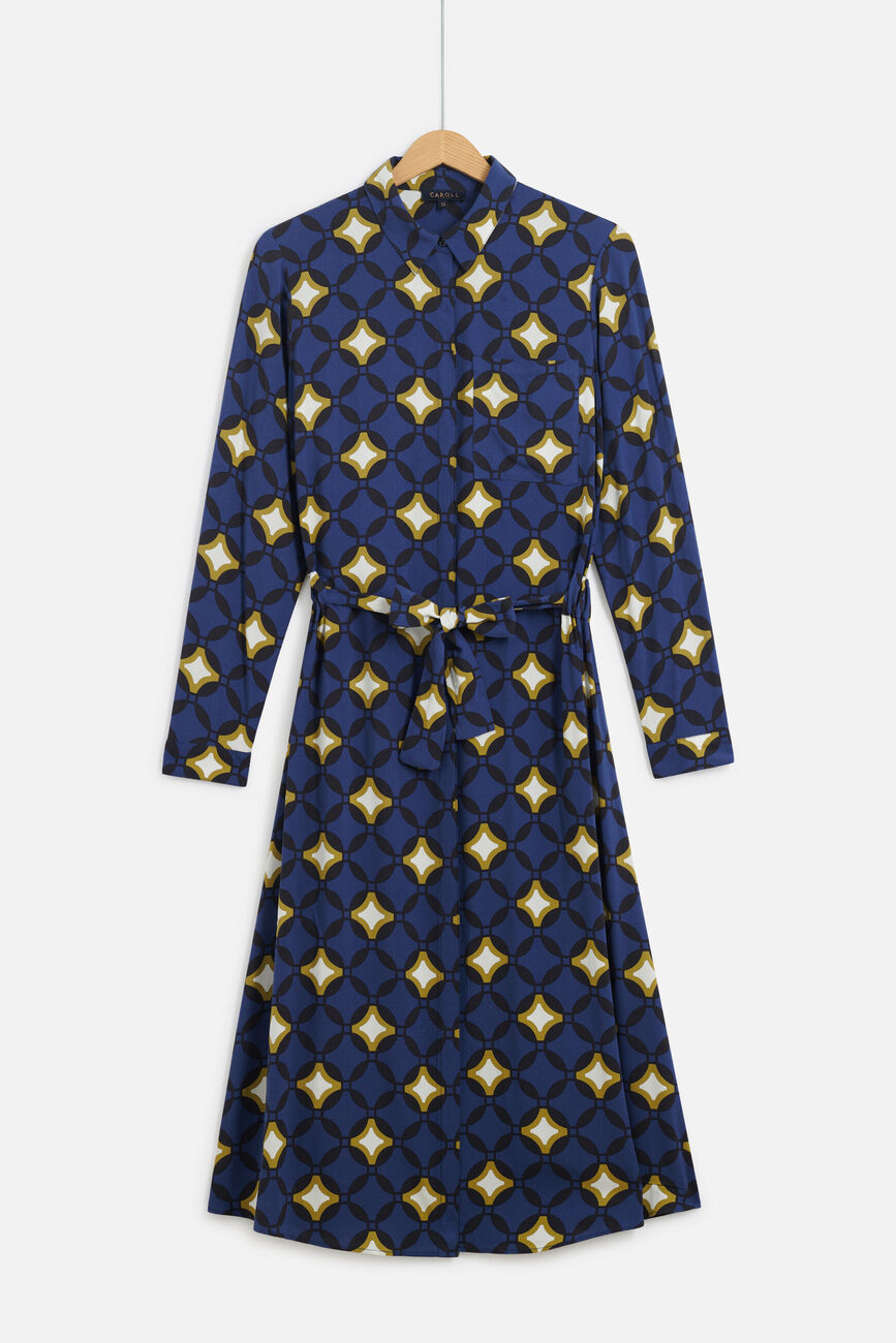 robe maya imprimée bleu electrique femme