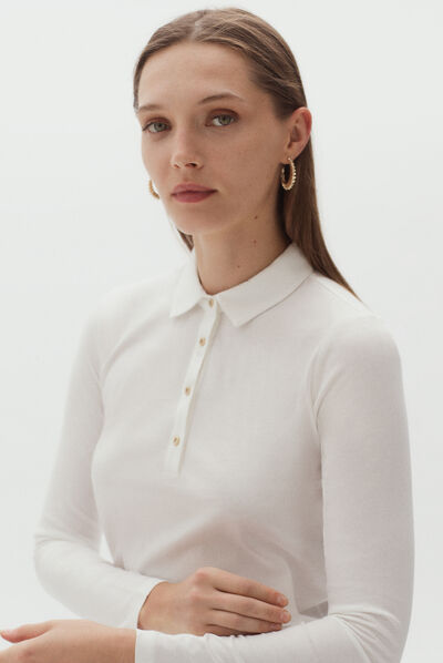 t-shirt tina b avorio donna