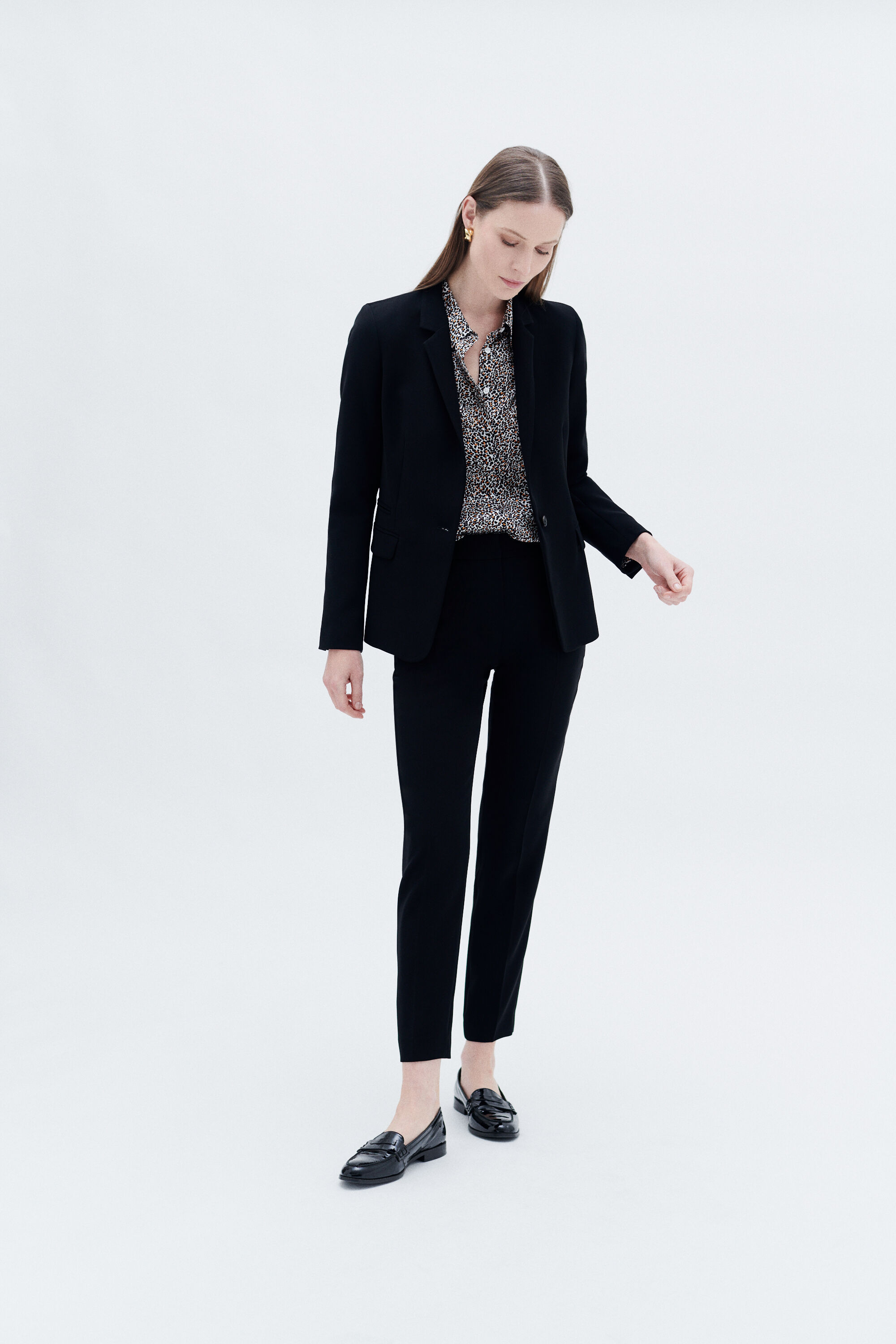 Pantalon pgautier noir femme