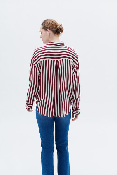 Chemise caby bordeaux femme