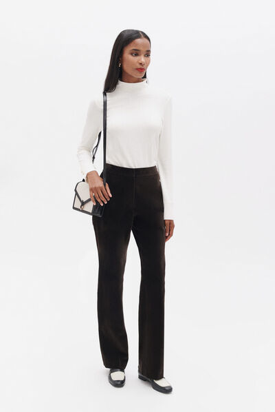 Pantalon piment marron fonce femme