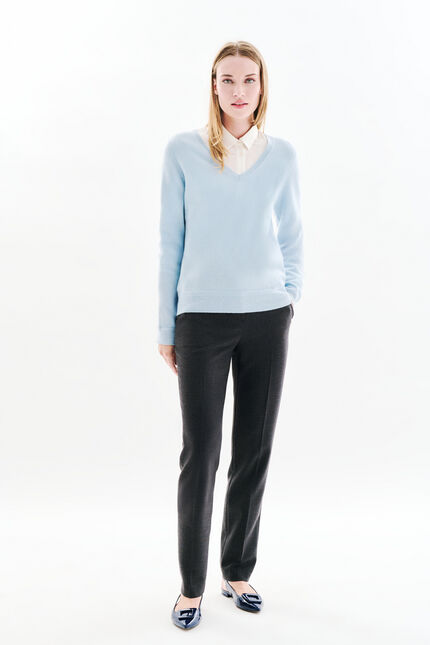 maglione marianne2 100% cachemire blu pastello donna
