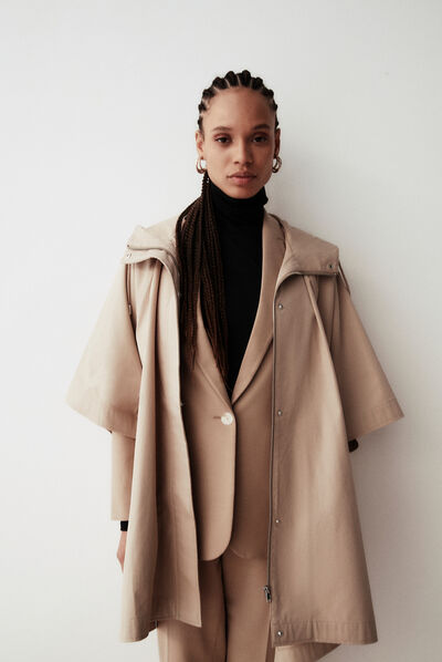 manteau long ajusté femme