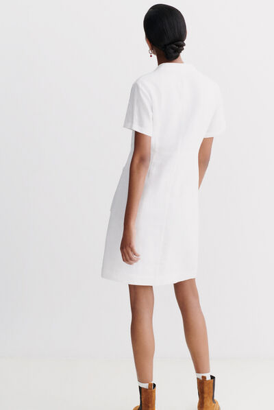 robe laure 100% lin blanc femme