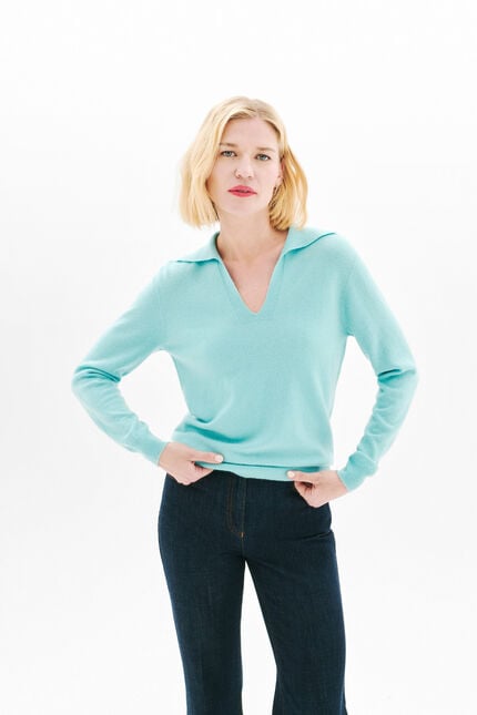Trui Mterry blauw turquoise vrouw