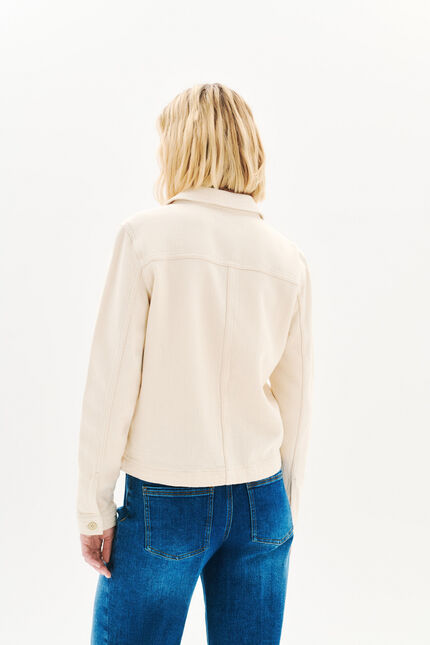 Chaqueta minata marfil mujer