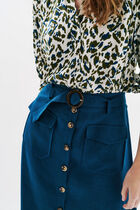 Agnes skirt 100% linen blue woman