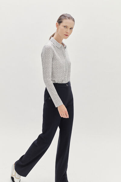 pantalon gaston bleu marine femme