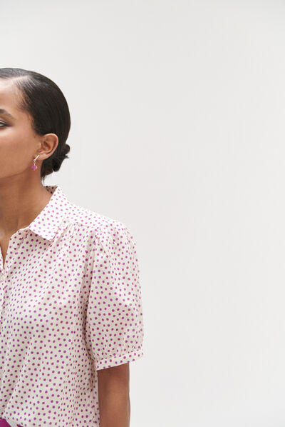 Chemise cornelie à pois violet femme