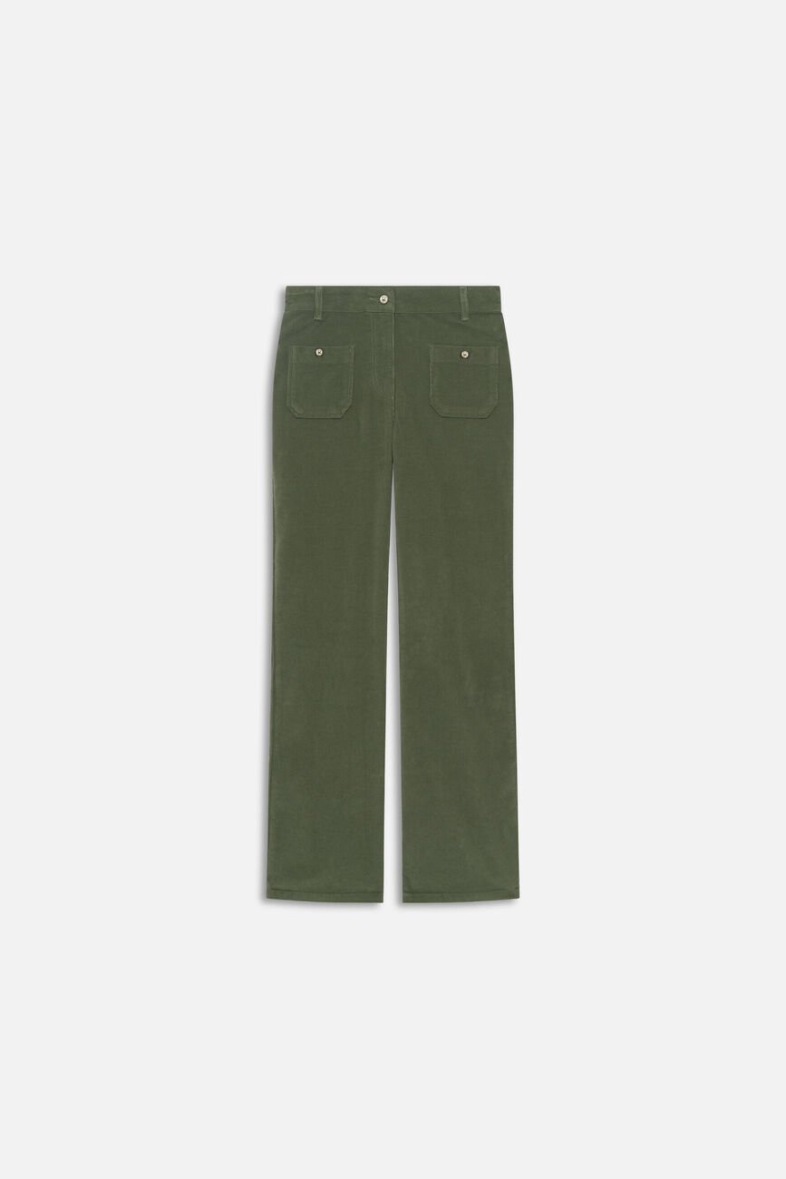 Pantalon pelley vert kaki femme