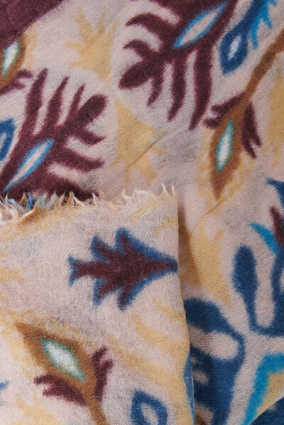 foulard polina 100% laine prune femme