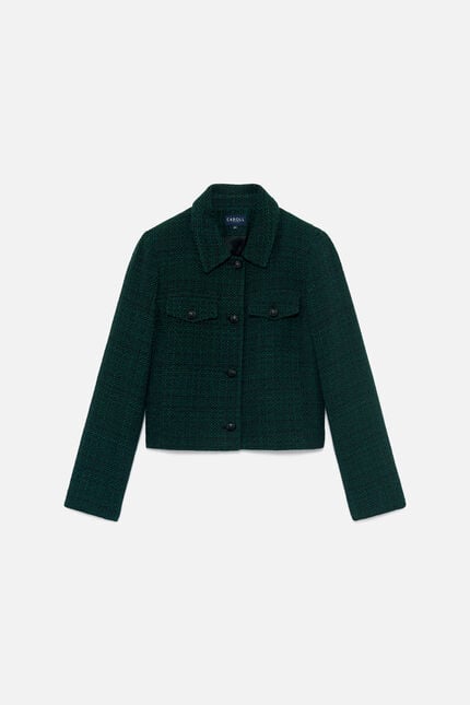 Veste volaje vert foncé femme
