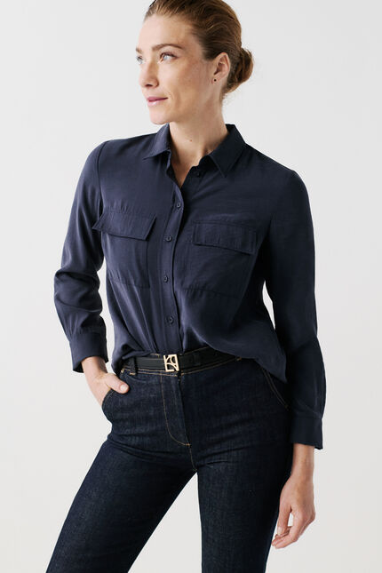 Chemise calyson bleu marine femme