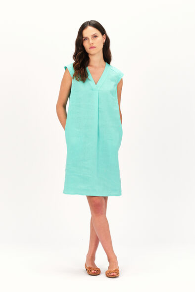 vestido pamela 100 lino verde menta mujer Vestido Pamela 100 % lino verde menta mujer