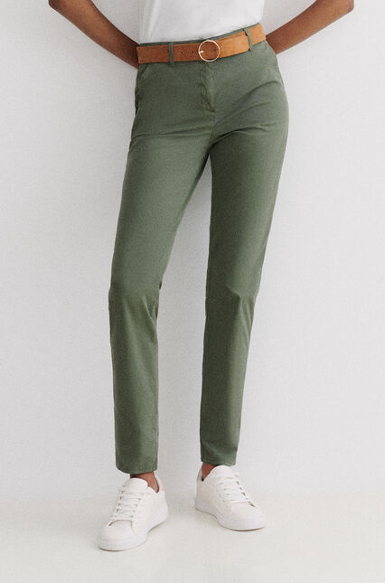 Pantalón adelmo verde caqui mujer