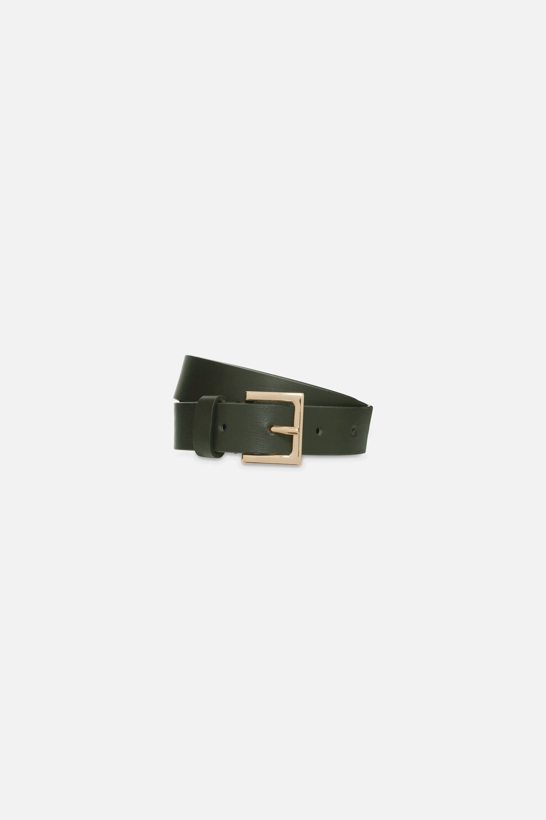 Ceinture Fara en croûte de cuir vert kaki femme