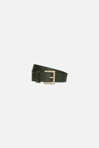 Fara belt in split leather khaki green woman