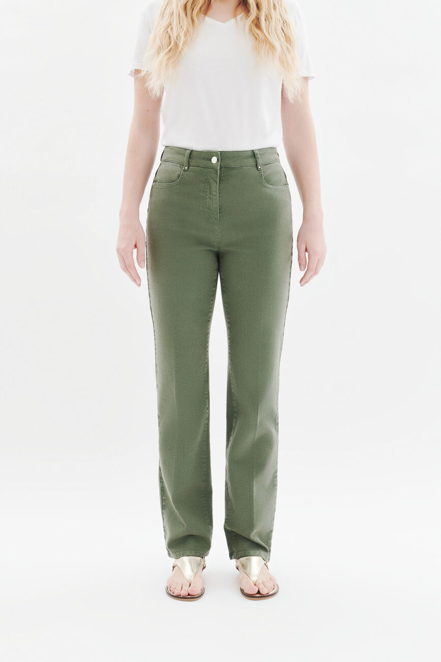 Pcomolong trousers khaki green woman