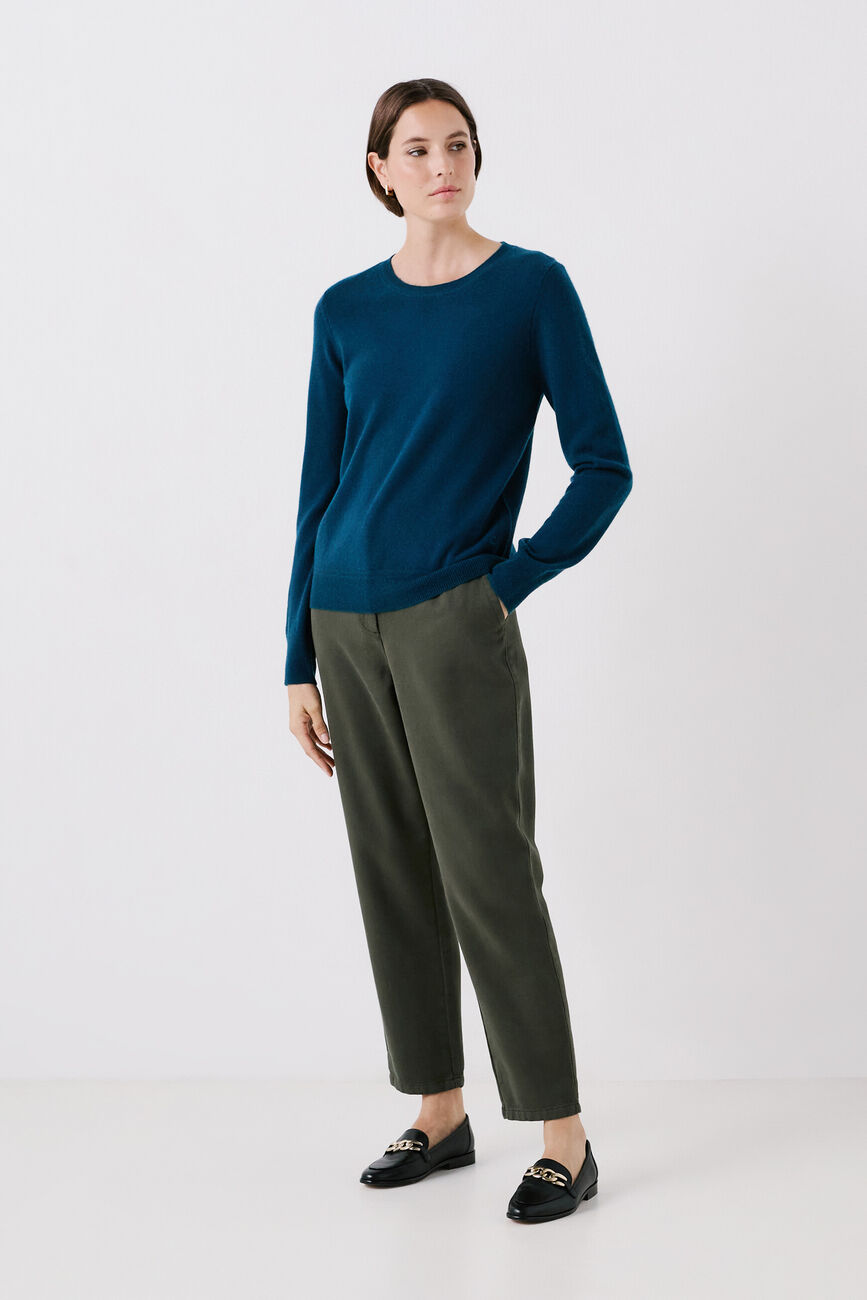Pull magda2 100 % cachemire bleu canard femme
