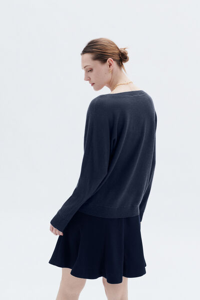 Pull malwen bleu marine femme