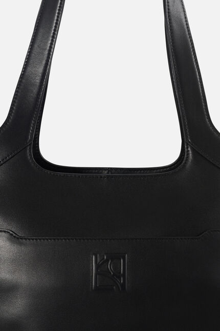Sac sacha en cuir naturel noir femme