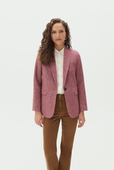 blazer alda rose cerise femme