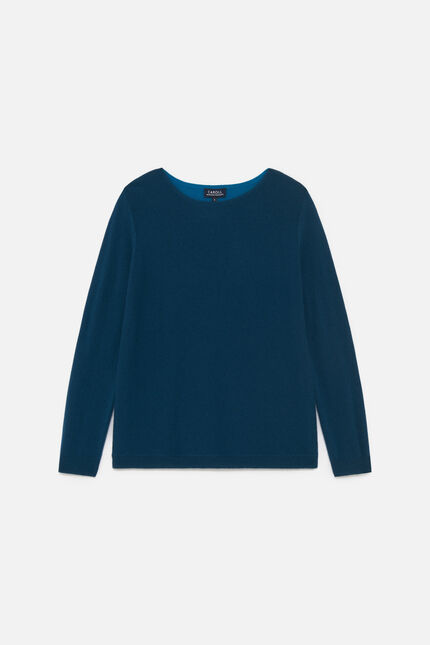 trui mamelie 100% kasjmier blauw turquoise vrouw