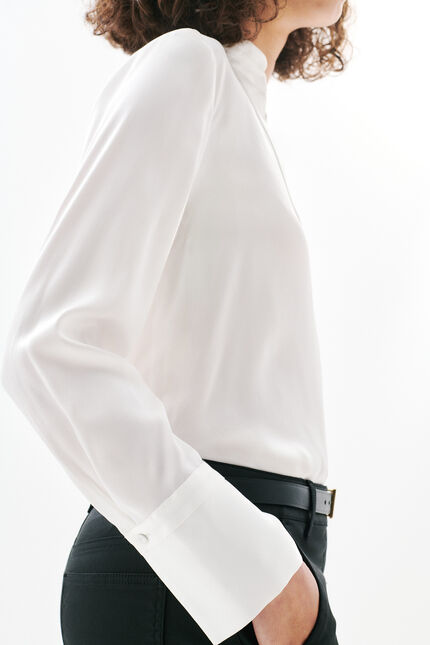 Blouse Clarisse 100% soie ecru femme