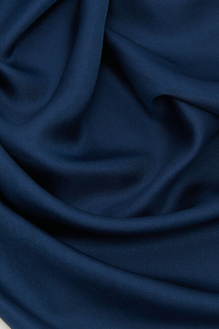 Foulard luni 100% soie bleu marine femme