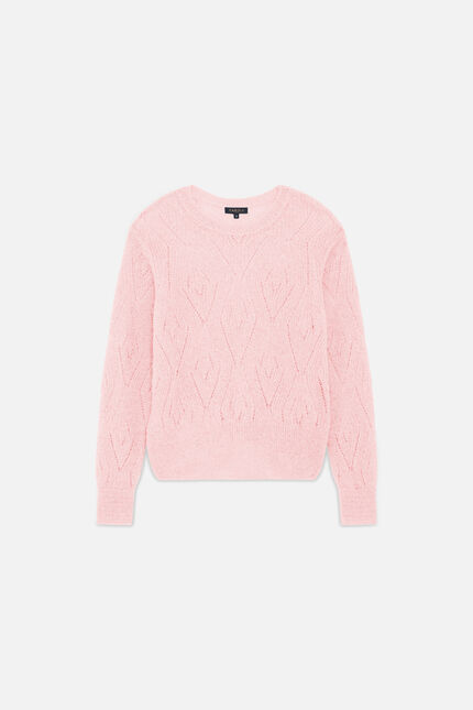 Maglione mgordon Made in Italy rosa pastello donna